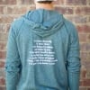 Heather Forrest LS Hoodie Hood Down Rear View